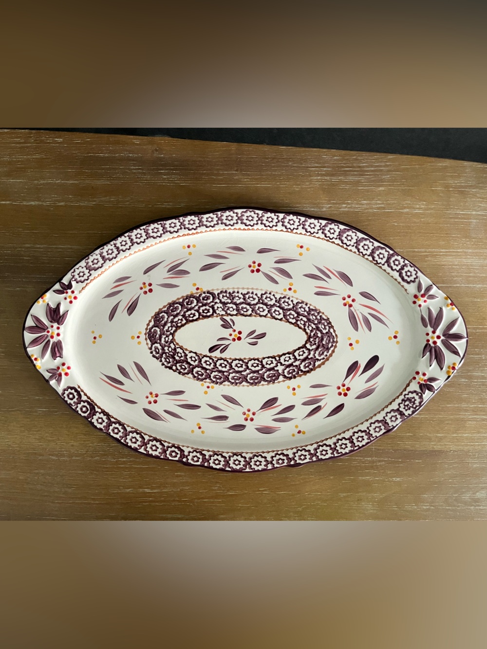 Temptations By Tara Old World Eggplant~Purple  18 1/2” Oval Platter. READ…